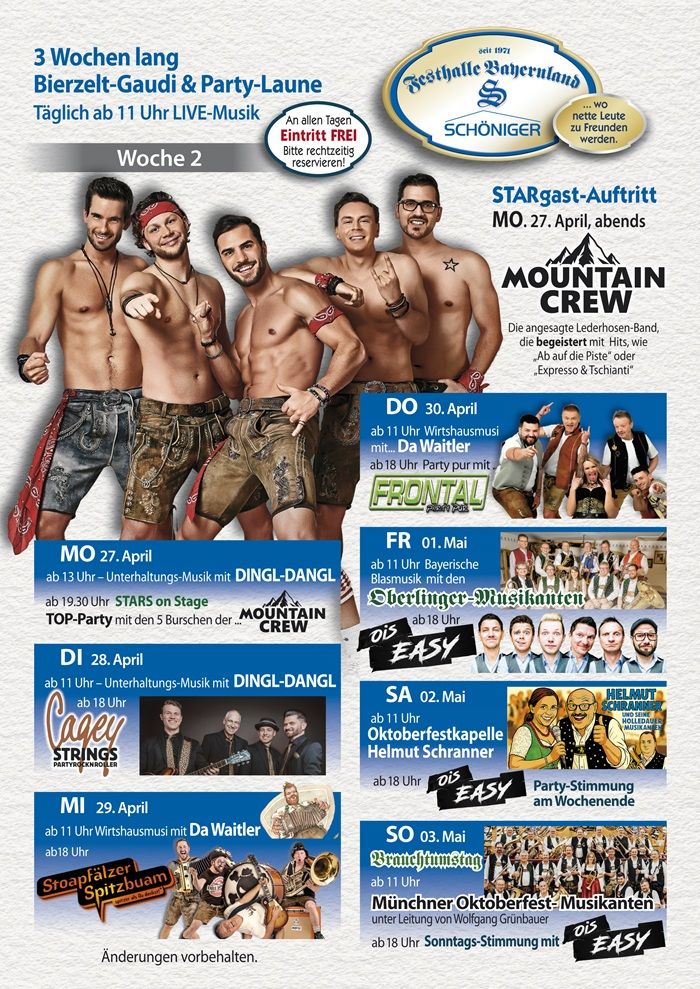 Programa del Festival de Primavera de Múnich 2025 en la carpa Augustiner 