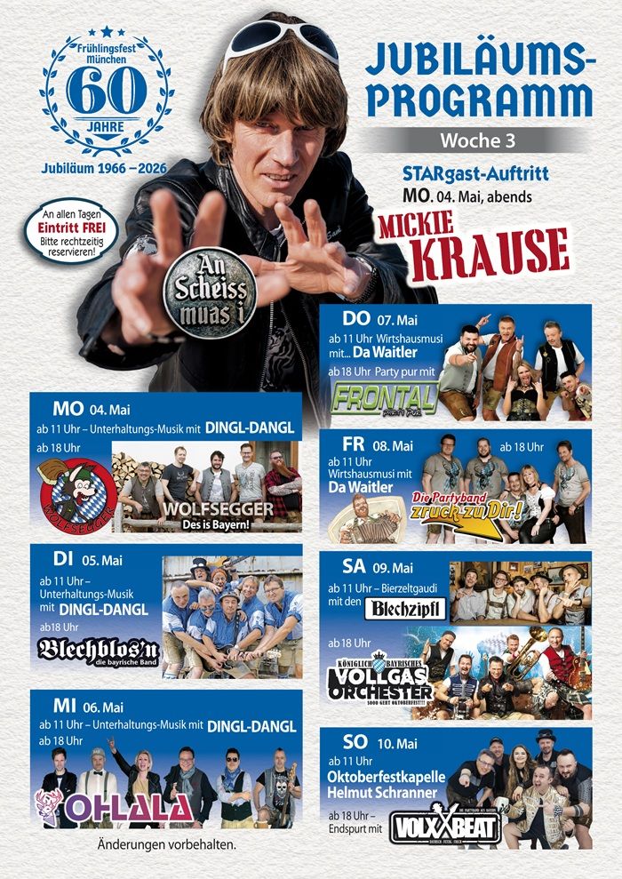 Programa del Festival de Primavera de Múnich 2025 en la carpa Augustiner 