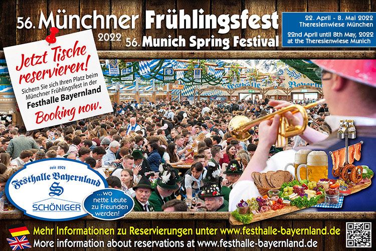 Reservierung für unser Festzelt in München - Frühlingsfest 2022