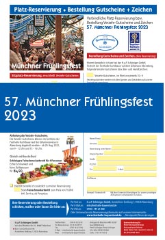 Reservierungsbedingungen 57. Münchner Frühlingsfest 2023 im Festzelt - Festhalle Bayernland - Augustiner Bräu