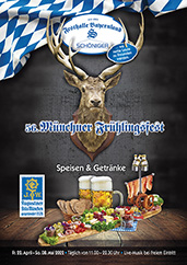 Download PDF Speise- und Getränkekarte 56. Münchner Frühlingsfest 2022 - Festzelt Festhalle Bayernland auf der Theresienwiese