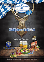 Download PDF Speise- und Getränkekarte Weilheimer Volksfest 2022 - Festzelt Festhalle Bayernland in Weilheim i. Obb.