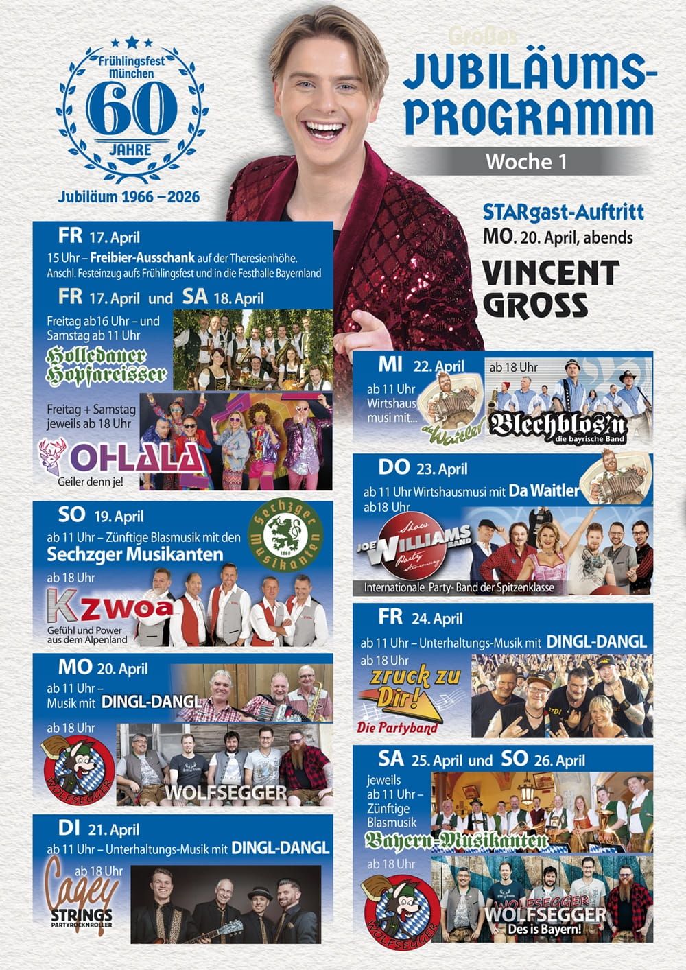 Programm Frühlingsfest München 2025 im Augustiner Festzelt 