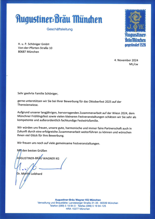 Referenz Augustiner Bräu München 2024