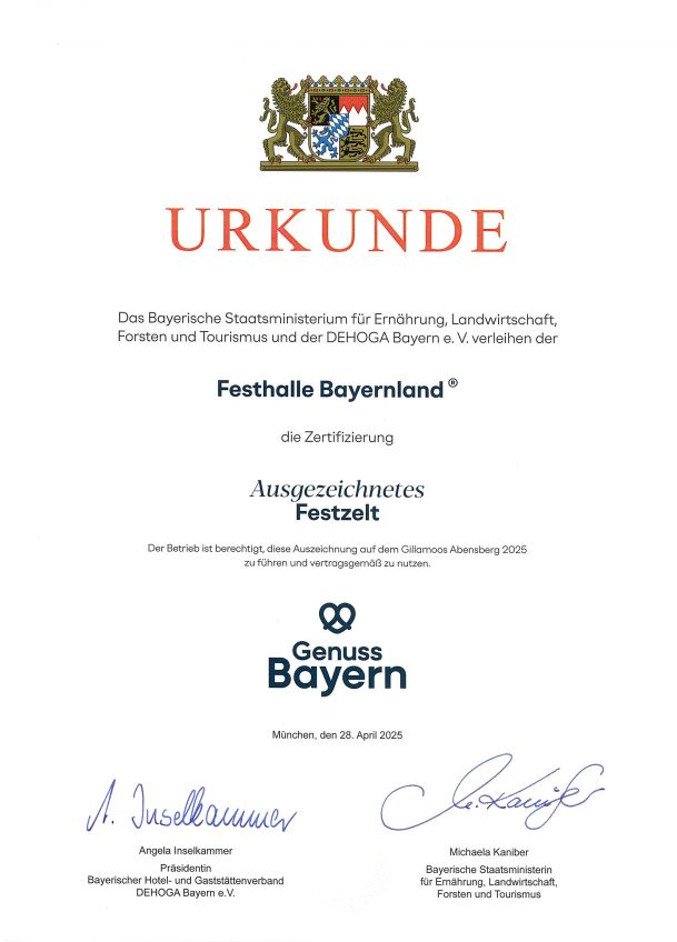 Ausgezeichnetes Bayerisches Festzelt Frühlingsfest München 2025