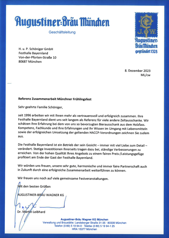 Referenz Augustiner München 2023